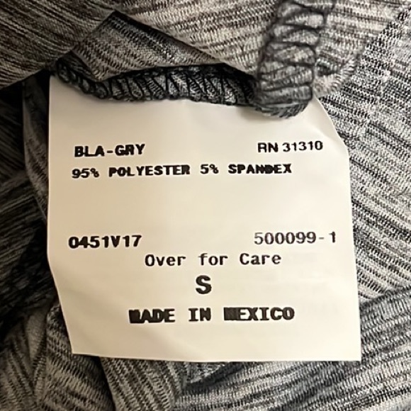 Women’s AB STUDIO, Scoop Neck, Short Sleeves Blouse, Black/Gray, Size Small - Picture 4 of 4